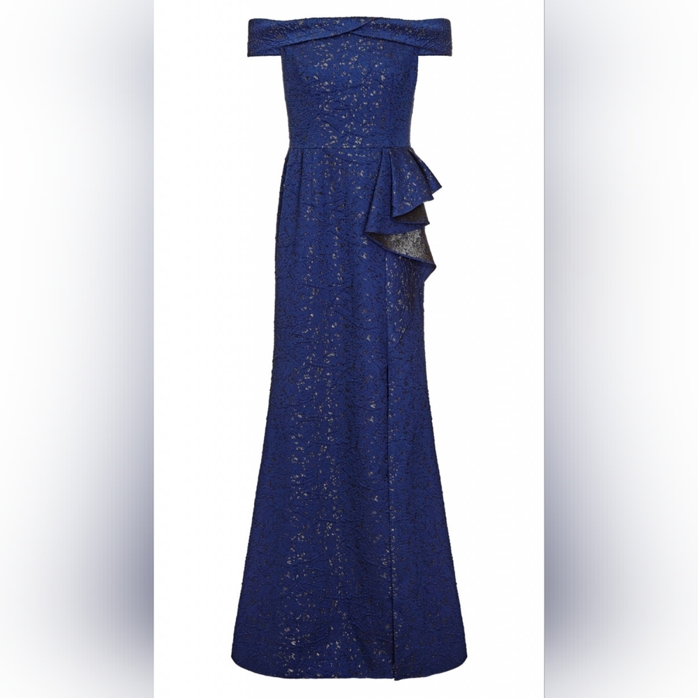 Adrianna papell off the shoulder jacquard dress - Picture 9 of 10